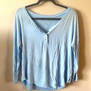Soft and Sexy Light Blue Long Sleeve Top